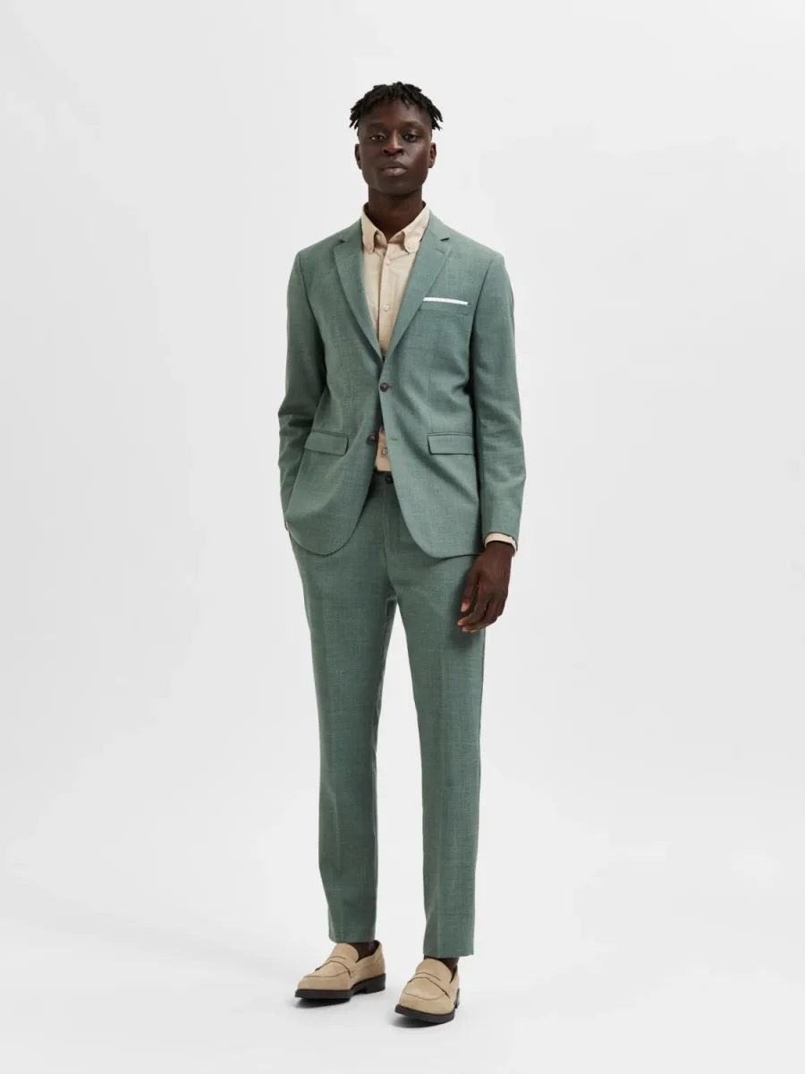Oasis Lin Dressbukse - Grønn/ Light Green Melange - Image 7