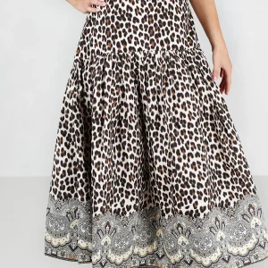 Taffeta Midi Skirt Wild Paisley