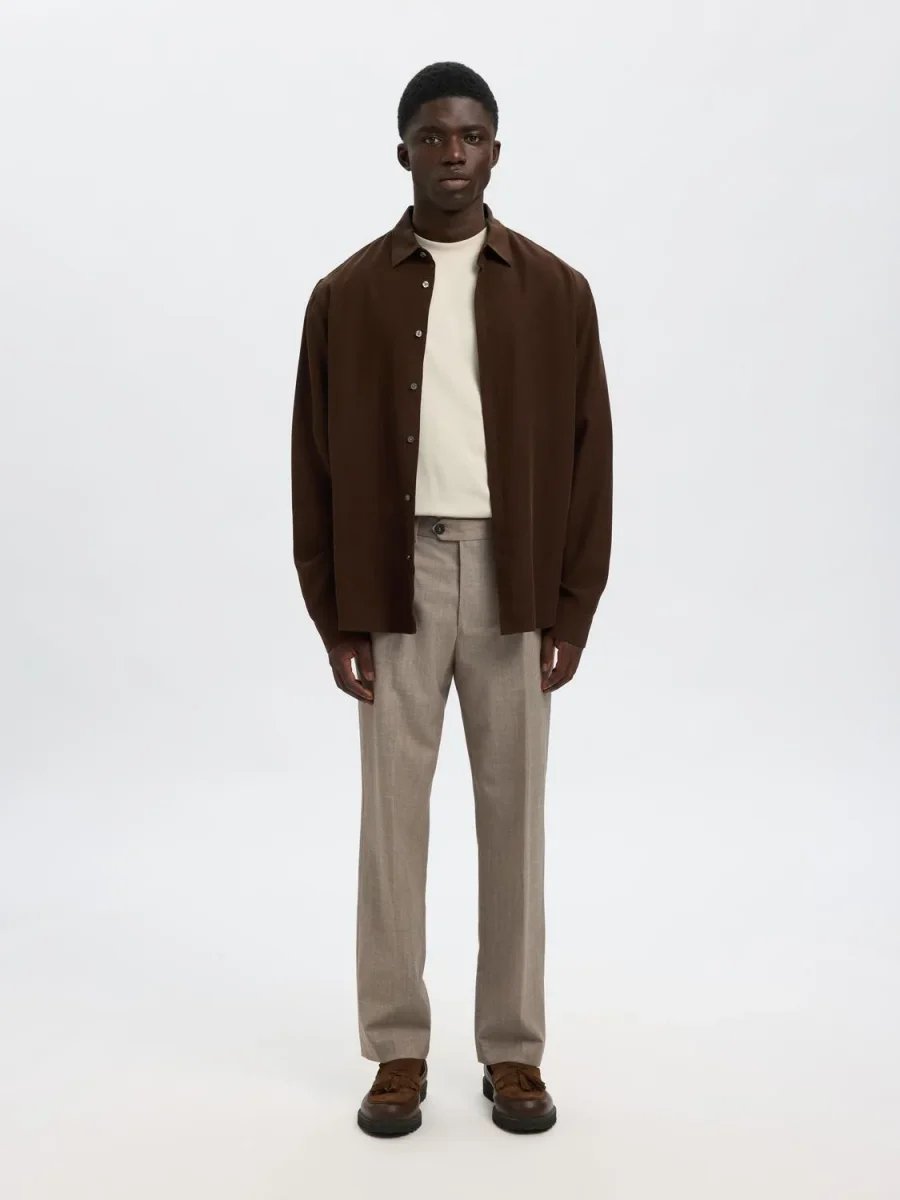 Reg Tyler Ull Dressbukser - Beige/ Oatmeal