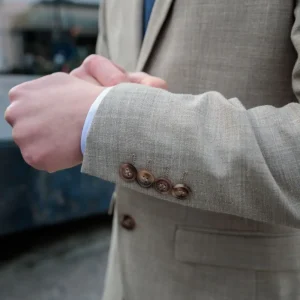 Slim Oasis Dobbeltspent Blazer - Beige/ Sand