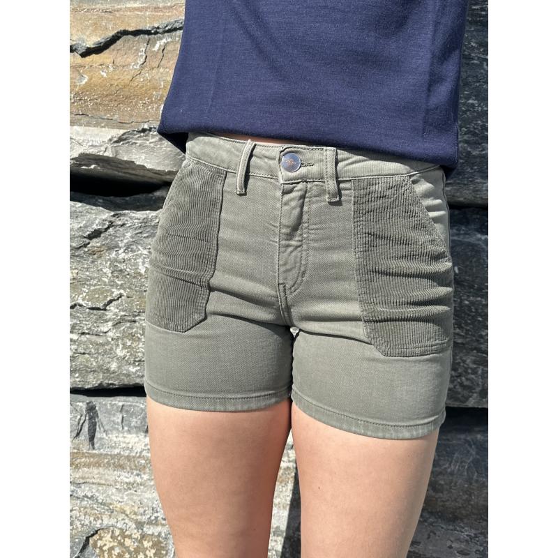 ISLOW Emilia Drill Shorts Dame Safari Green - Image 2