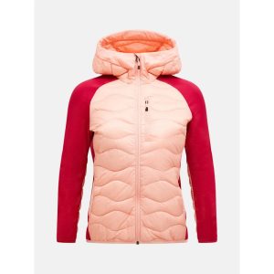 Peak Performance Helium Down Hybrid Hood Dame Peach Fuzz