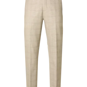 Slim Neil Rutete Dressbukser - Beige/ Oatmeal