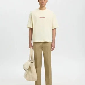 Boxy Liam T-Shirt - Beige/ Egret