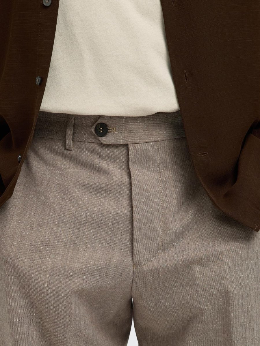 Reg Tyler Ull Dressbukser - Beige/ Oatmeal - Image 5