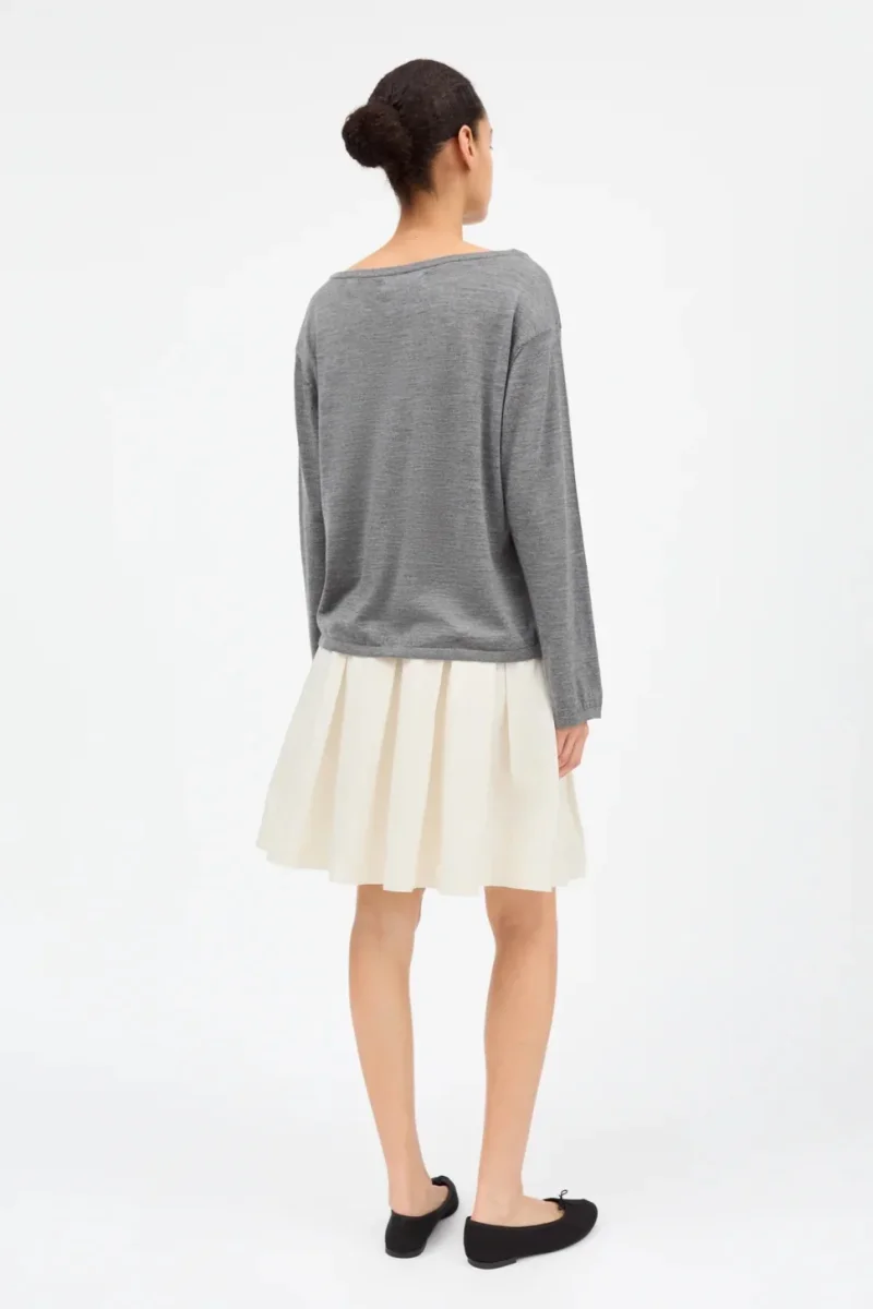 Amethyst Boatneck Blouse - Grey Melange - Image 4