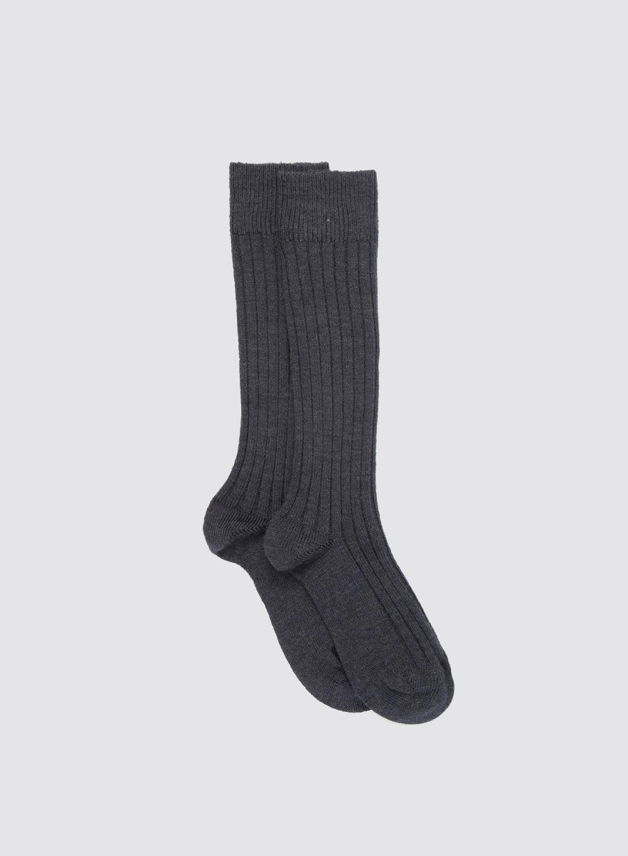 College Wool Socks - Dark Grey Melange - Image 2
