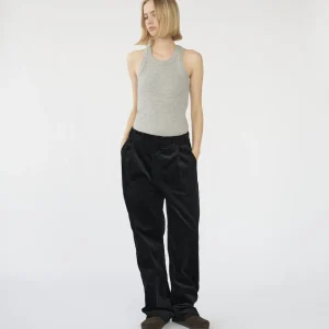 Corduroy Box Trousers - Black