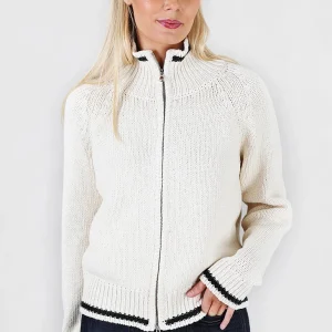 Calder Cardigan Offwhite/Charcoal