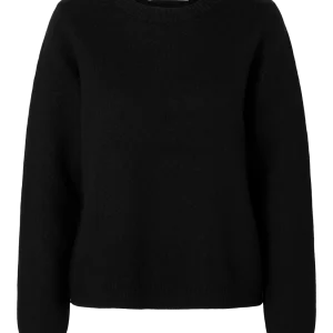 Ana Strikket O-Neck Genser - Sort/ Black