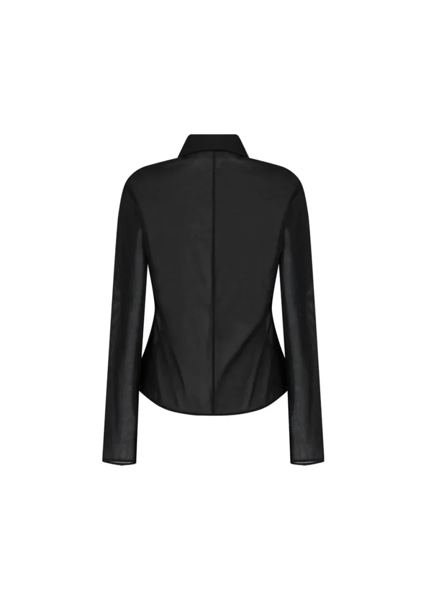 Sheer Slim Shirt - Black - Image 3