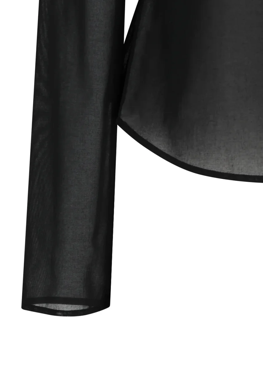 Sheer Slim Shirt - Black - Image 6