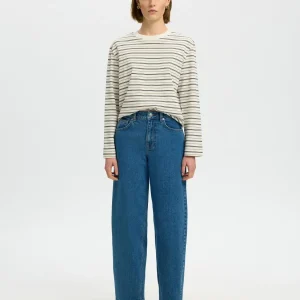 Essential LS Stripet Boxy T-shirt - Brun/ Delicioso